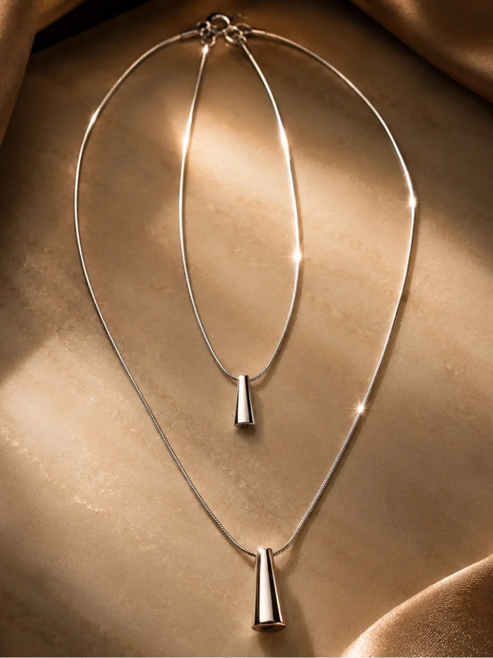 Banana Republic Silver Layered Pendant Necklace - Women's Jewelry